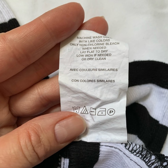 A Pea in the Pod size small black and white striped Henley - Picture 4 of 7